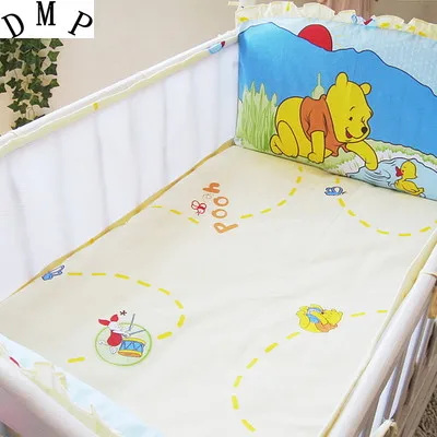 

Promotion! 5PCS Mesh Cotton Super Soft Baby Bedding Set Crib Bumper Sheet Infant Cot Sheets Cot Set,include(4bumpers+sheet)