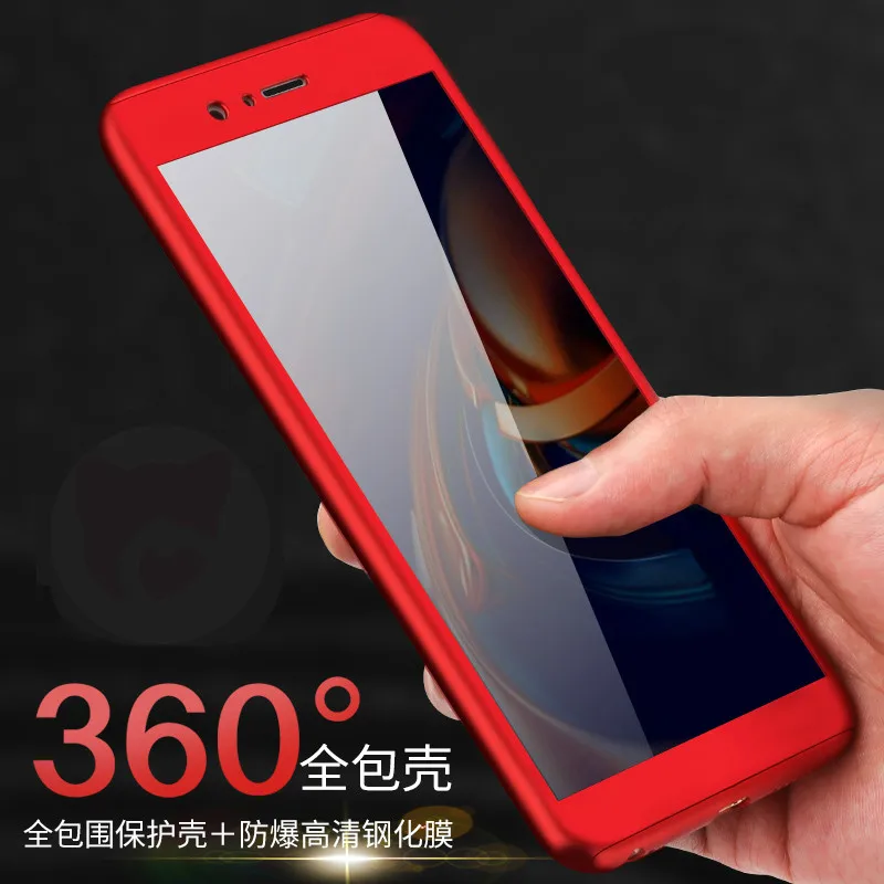 

360 Full Cover Protective Case Cover For HUAWEI Maimang 4 Phone Case Hard PC With Glass For HUAWEI G8 G7 Plus Case