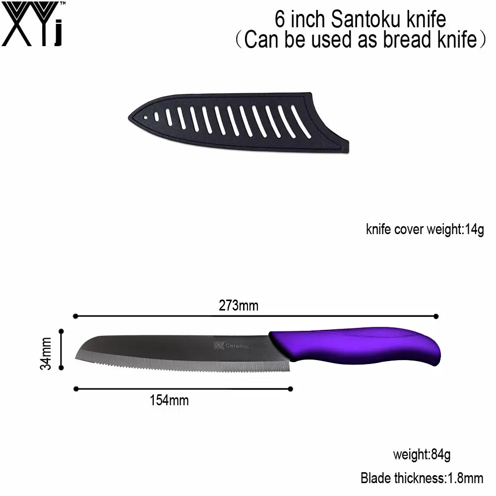 XYj 6 дюймов зубчатые Керамические ножи для хлеба набор многофункциональных кухонных ножей Santoku инструменты для приготовления пищи аксессуары кухонный гаджет
