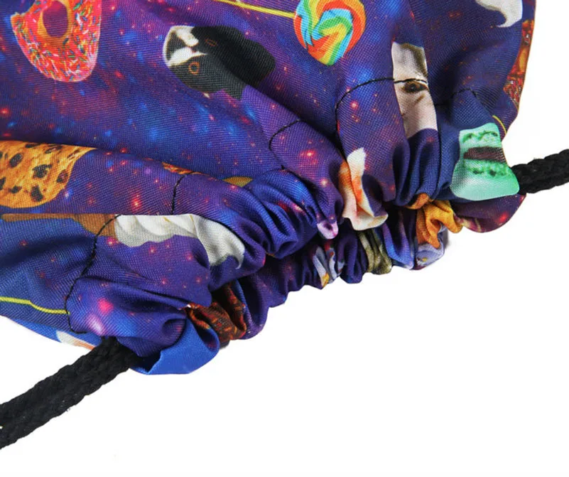 Skull Drawstring Storage Bags 3D Printed Oxford Backpack Travel Flowers Storage Organizer Tablets Cosmetic Luggage Organizer (9)