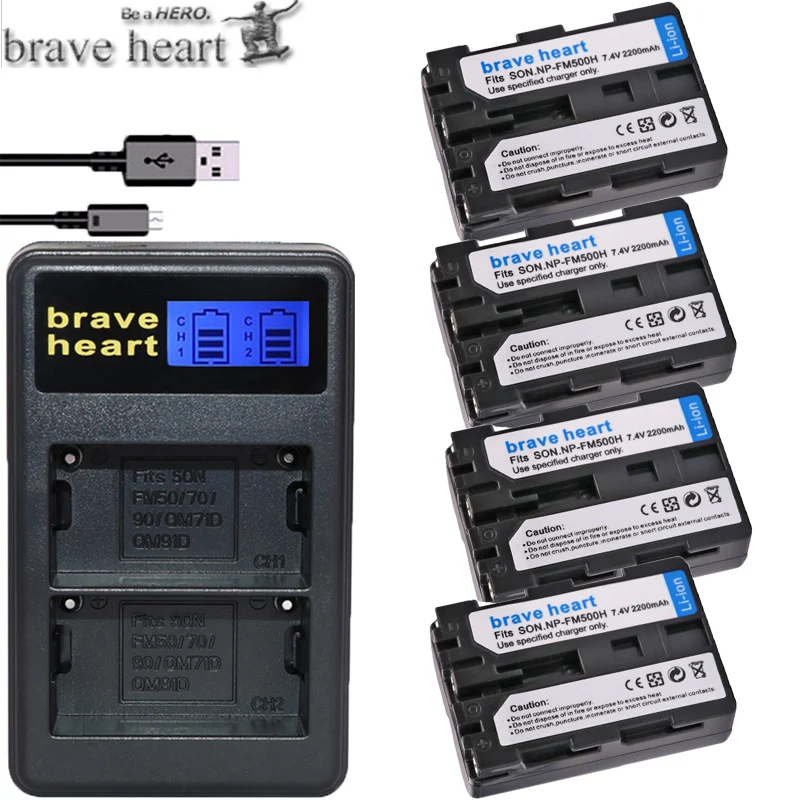 Brave сердце 2x NPFM500H Bateria NP FM500H NP-FM500H батарея для sony A200 A350 A700 A900 A300 A550 A350 A850 A560 A580 A57 a58