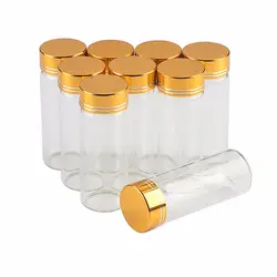 30x80 мм 24 шт. 40 мл стеклянные бутылки из алюминия винт Золотой Кепки пустой прозрачный жидкости подарок контейнер банки, бутылки с