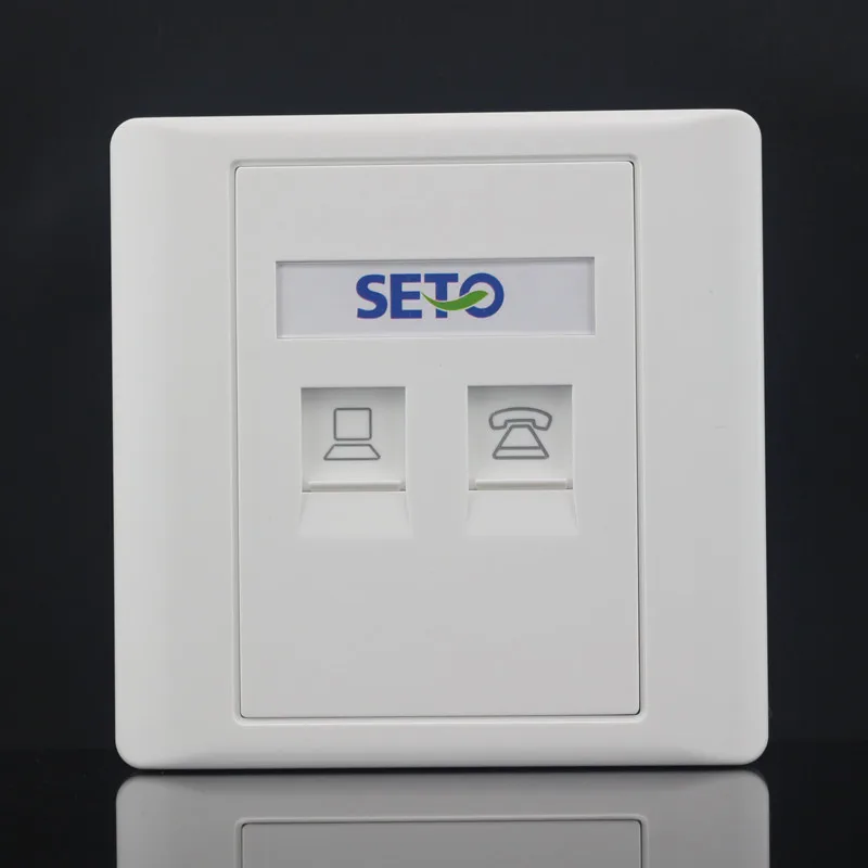 SeTo 86 Тип сеть Lan RJ45 Cat5e + телефон RJ11 Cat3 настенная пластина гнездо Keystone Лицевая