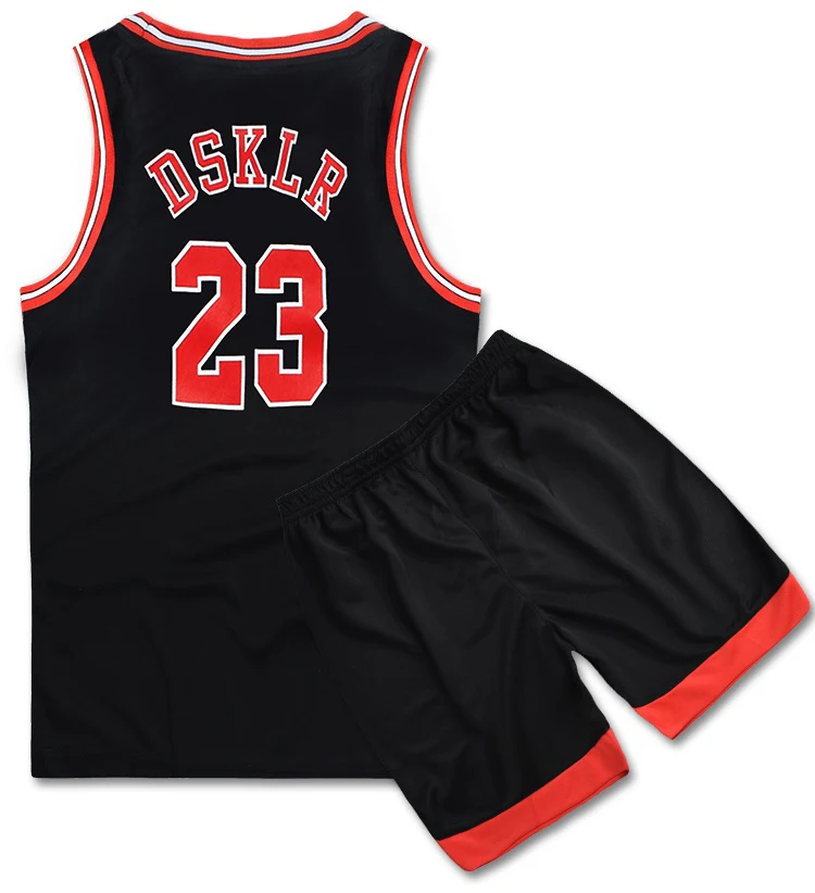 9 цветов, детская спортивная футболка для баскетбола, DSKLR 23 детская одежда из полиэстера баскетбольный костюм детский спортивный жилет и шорты черный, красный, белый