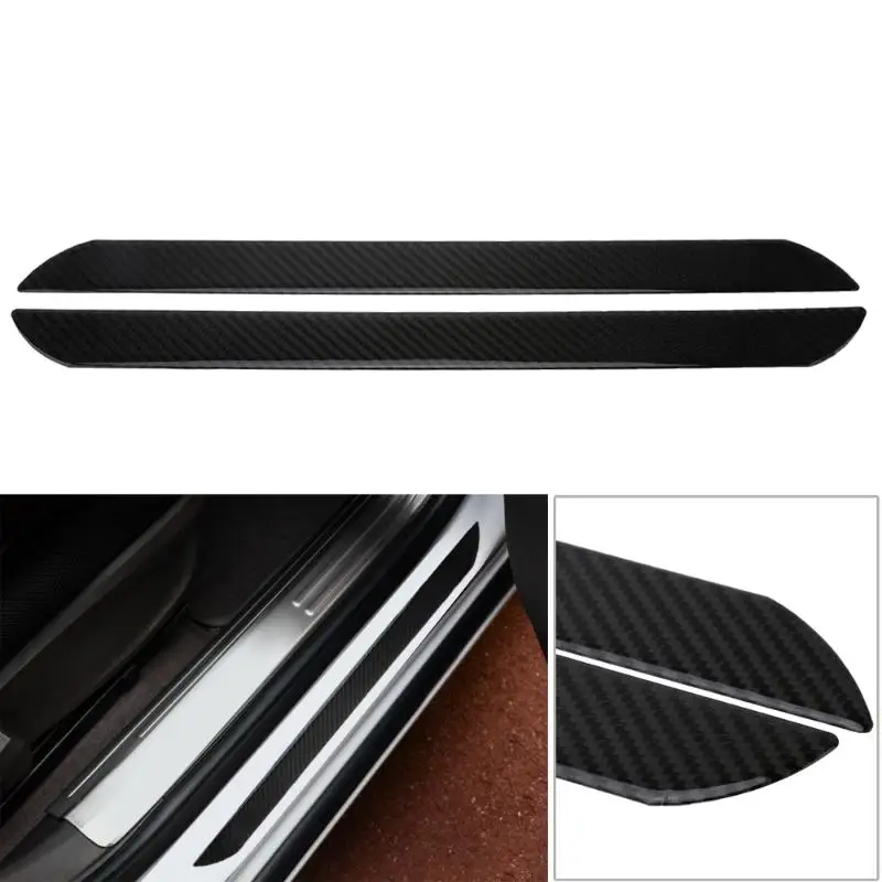 Car Interior Door Pedal Stickers Middle Length Carbon Fiber for