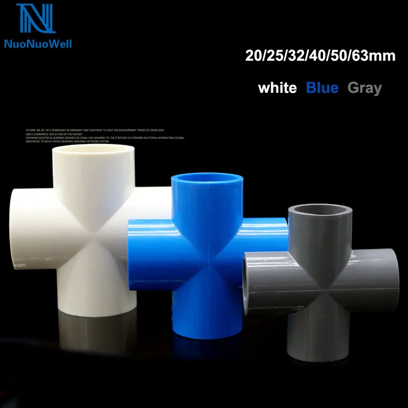 

NuoNuoWell 4 Way Cross PVC Connector - 20/25/32mm Water Pipe Joint Hose Repair Slip PVC Fittings