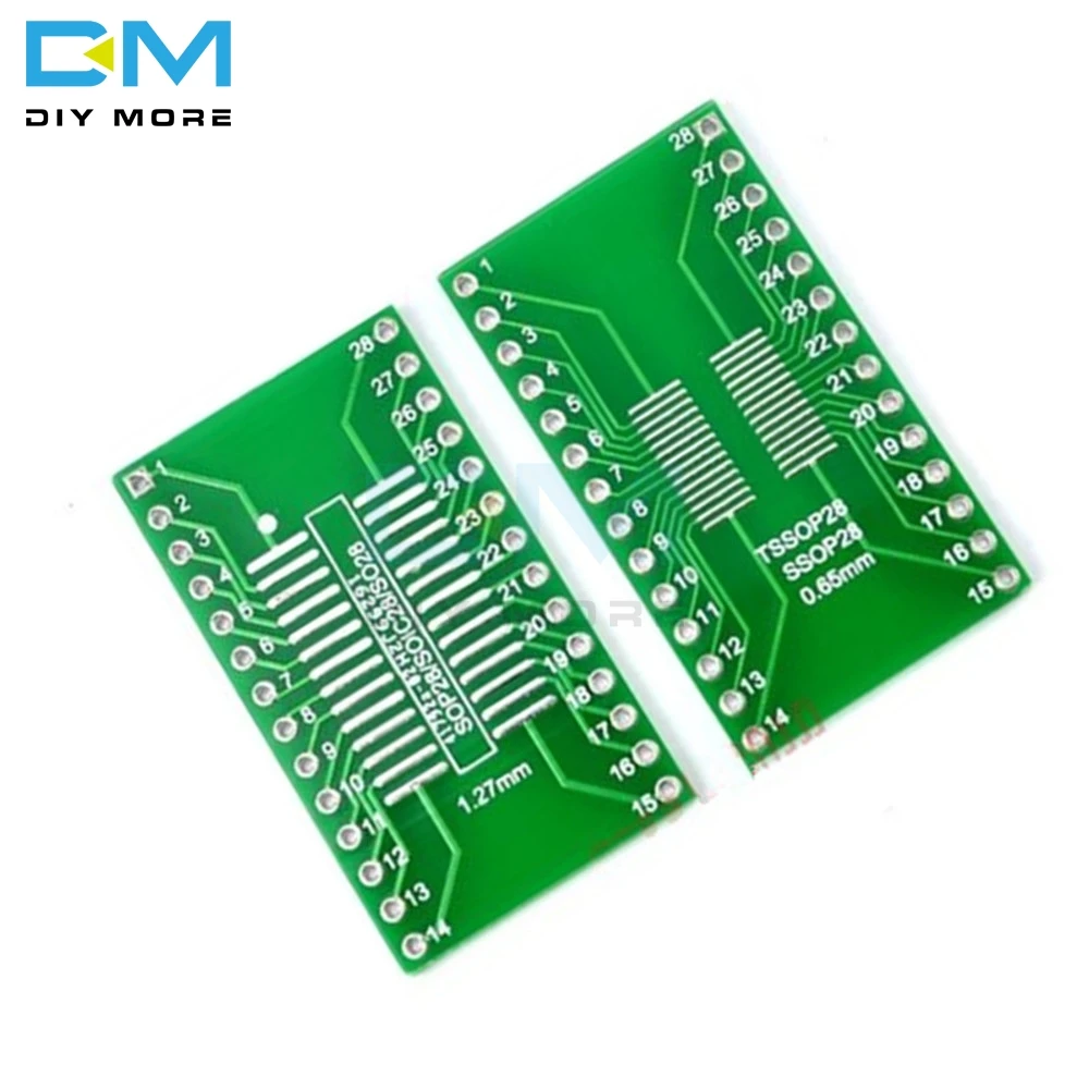 

5PCS SSOP28 SOP28 TSSOP28 to DIP28 Adapter Converter PCB Board 0.65/1.27mm