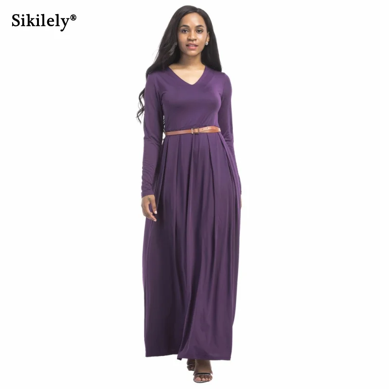 8 Colors Cheap Casual Dress Autumn Woman Clothing Full Sleeve 2017 V