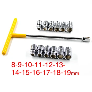 

13 pcs T - type wrench 1/2 socket wrench set Lengthened with a sleeve T - car motorcycles repair repair tools