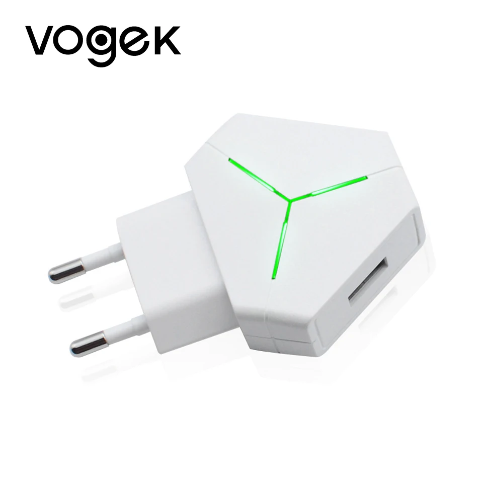 

VOGEK LED Dual USB Phone Charger Green Light Beam Travel Wall Charger Adapter Mobile Phone Charger For iPhone X 8 7 For Samsung