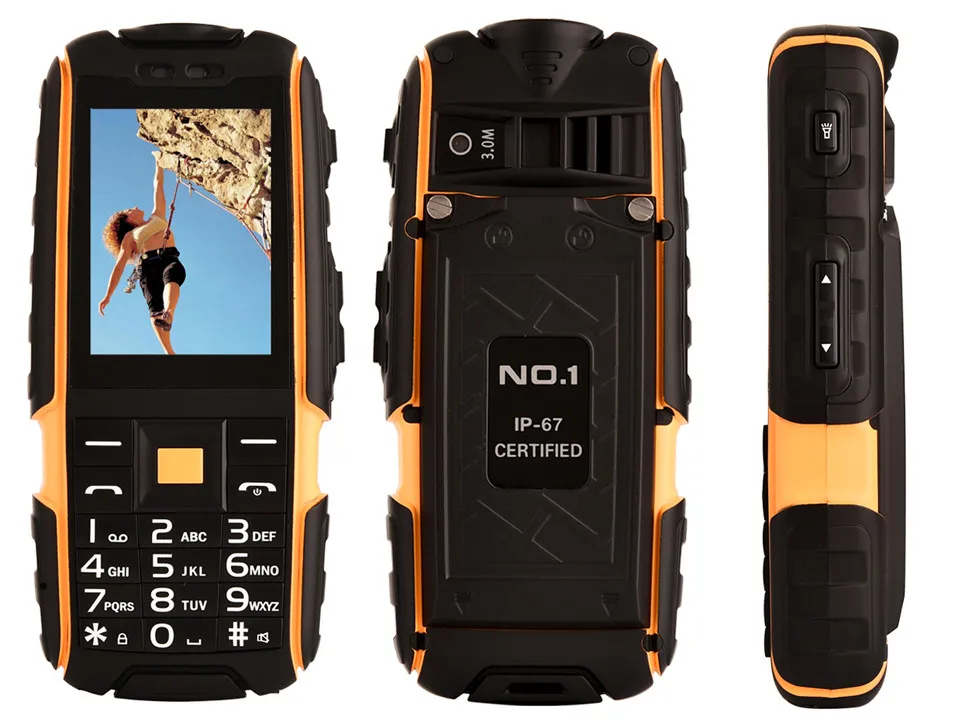 Original NO 1 a9 IP67 Waterproof shockproof Dual SIM Card mobile cell phone 4800mAh battery FM