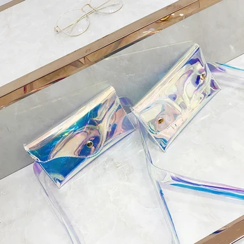 

15PCS / LOT Fashion Beach Fanny Pack Waist Bag Women Messenger Cute Transparent Waterproof Crossbody Bag Chest Bag Handbag