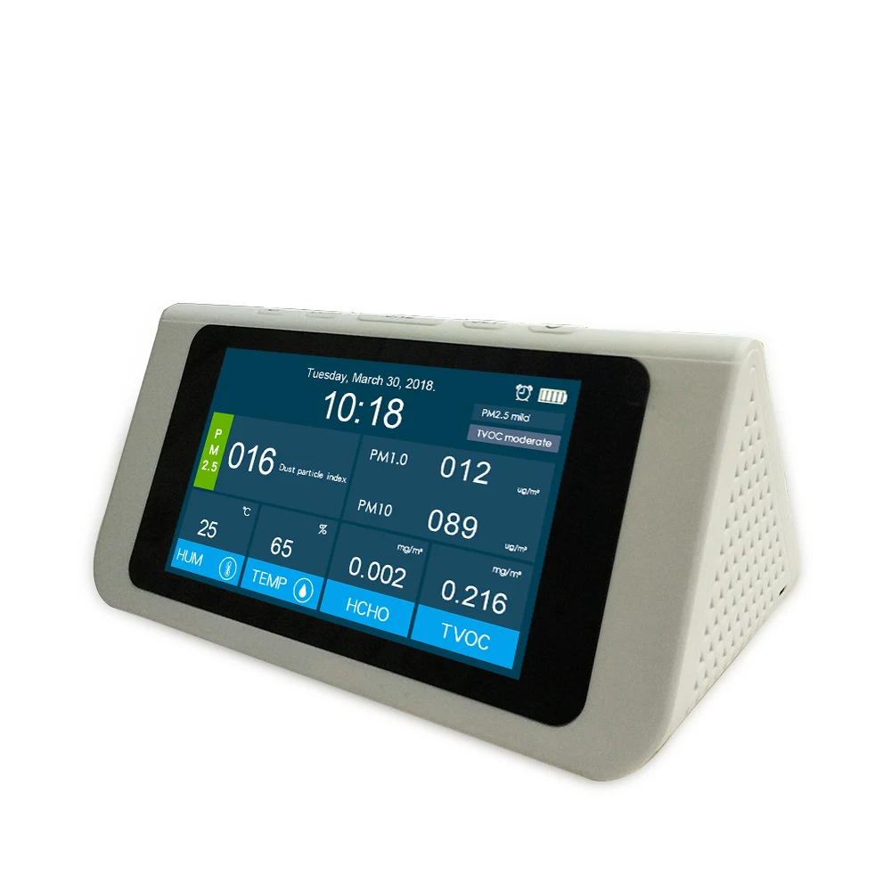 Цифровой Мониторинг качества воздуха PM2.5 PM1.0 PM10 HCHO TVOC AQI детектор тестер Температура влажность счетчик диагностический инструмент