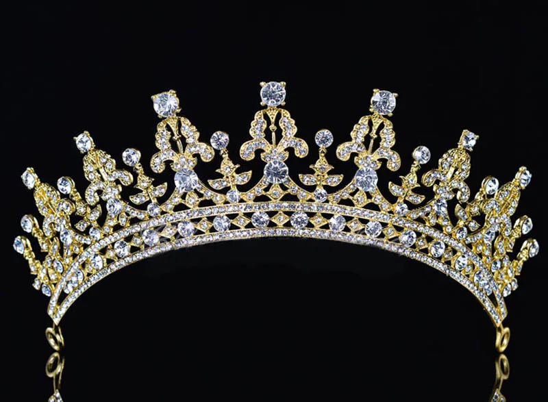 HIMSTIRY Европейская королевская принцесса винтажная корона для волос Свадебная вечеринка хрустальные стразы диадема Принцесса Корона для волос