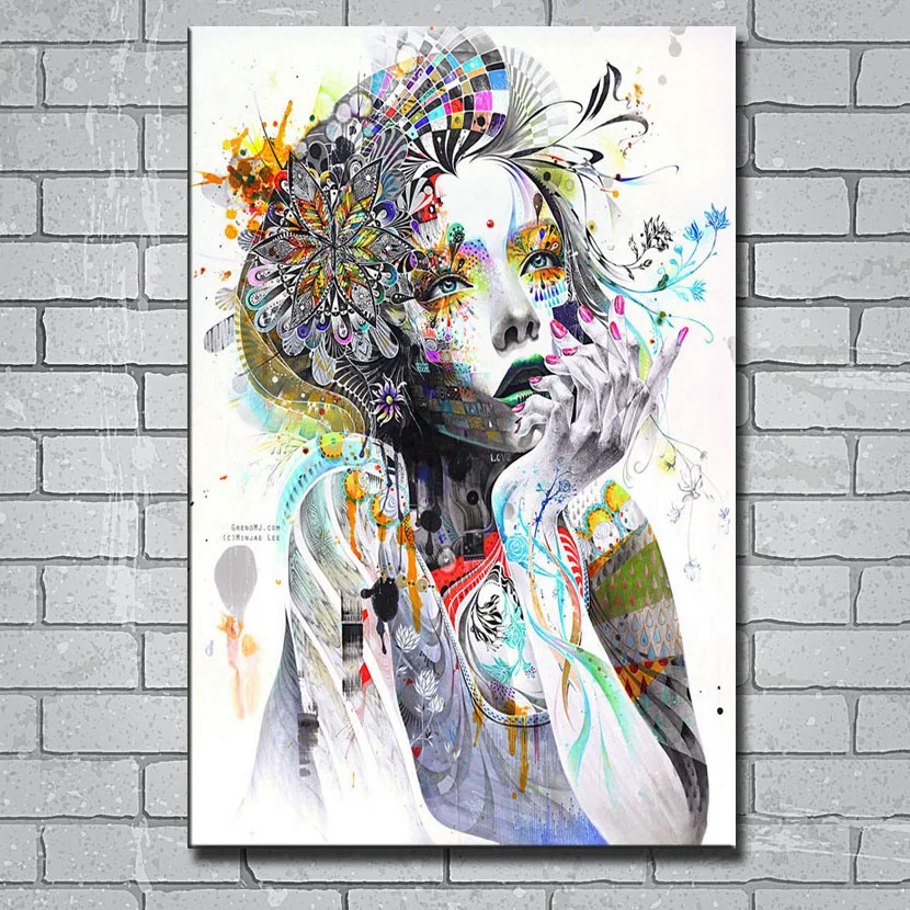 

Y669 Art Print Trippy Psychedelic Abstract Girl 14x21 24x36 27x40inch Silk Poster Wall Canvas Sticker