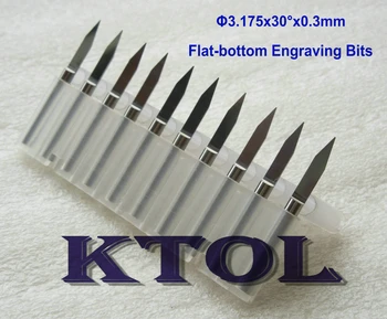 

10pcs Carbide PCB Engraving Bits CNC Router Tool 30 Degree 3.175x 0.3mm V Bit Wood Cutter,KTOL CNC Router Bits for Wood Working