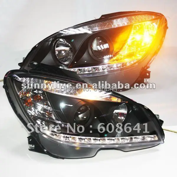 

For Mercedes-Benz W204 Head Lamp 2007to 2011 Black Type