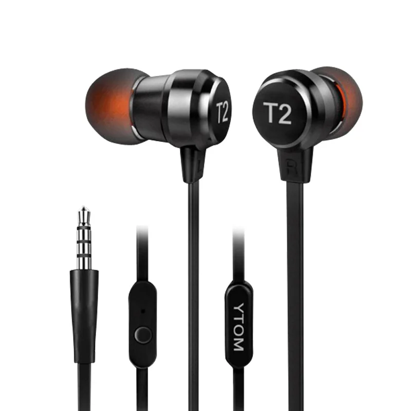 YTOM T2 Metal Earphone Super Bowl Deep Bass Earphone In Ear Monitors HiFi Earbuds With Microphone