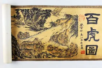 

China Antique collection Calligraphy and painting the One hundred tigers diagram Murals, wallpaper, decorative paintings