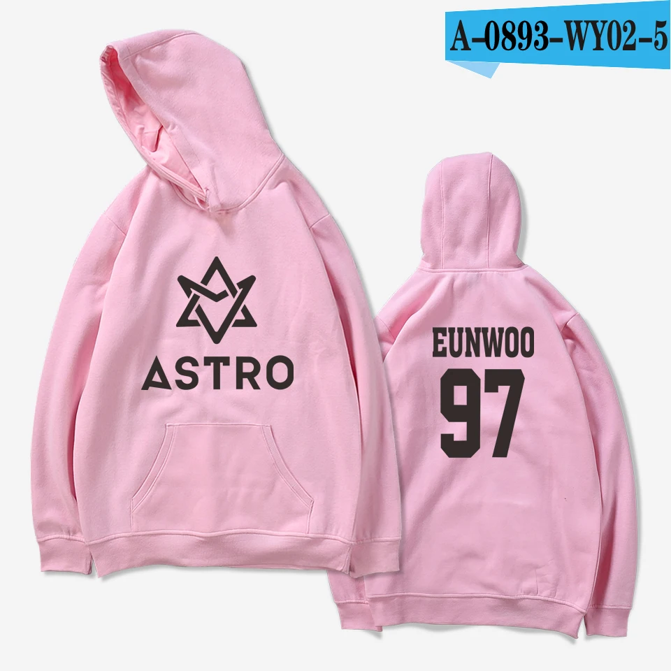 Frdun Tommy Kpop ASTRO Hoodies Moletom STAR Group Spring Women/Men Harajuku Sweatshirt Casual Hoodie Men/Women Clothing - Цвет: pink