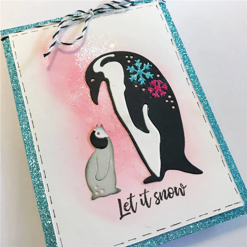 

Naifumodo Parent-child Die Penguin Metal Cutting Dies Animal Craft Dies Father's Day Thanksgiving Scrapbooking for Card Making