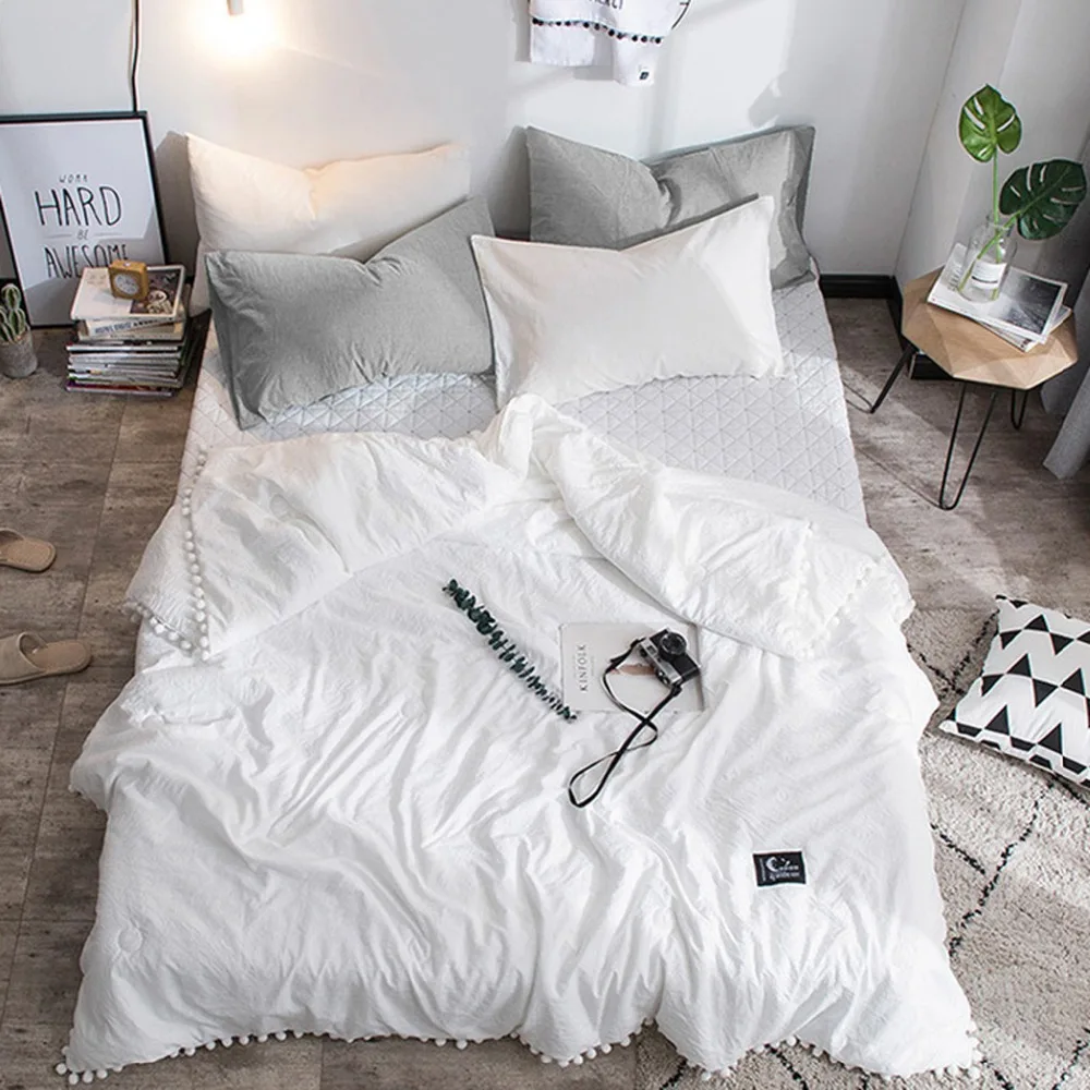 

Summer thin Comforter stiching Bedroom Duvet Quilt Filling Bedspread Blanket Bedding Bedclothes Bed linings Full Queen White