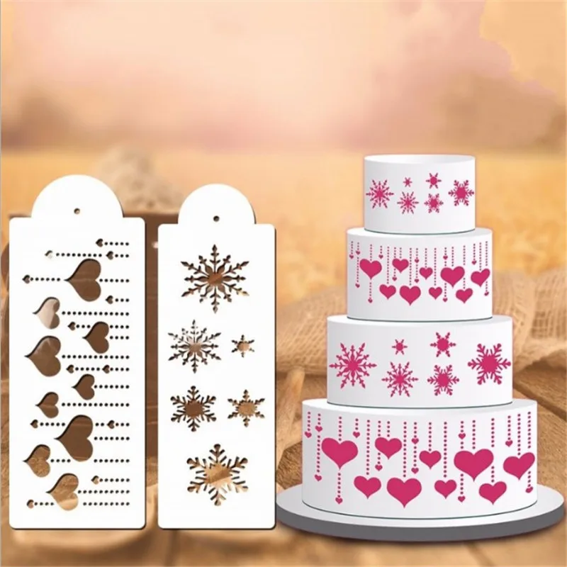 

4YANG New Damask Flower Cake Stencil Border Decor Mould Side Paisley Lace Sugarcraft Mold Fondant Cake Decorating Tools