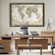 TIE LER винтажный Ретро матовый крафт-бумага карта мира античный плакат Настенная Наклейка домашний декор 72*47 см