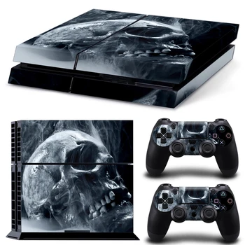 

Free drop shipping custom skull for PS4 console and 2 controllers skin sticker decals covers #TN-P4-1384