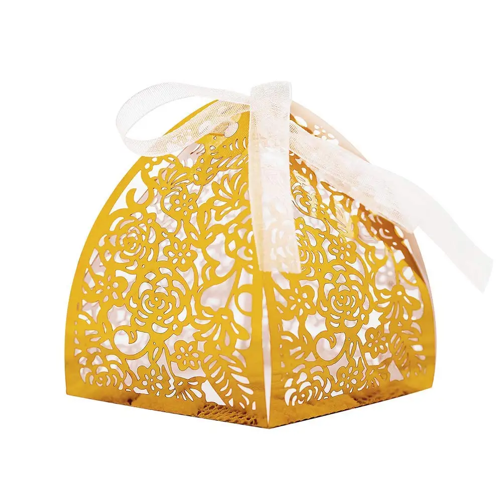 

50pcs laser-cut Candy Boxes Wedding Boxes for Bridal Shower Anniversary Birthday Party Wedding Favor