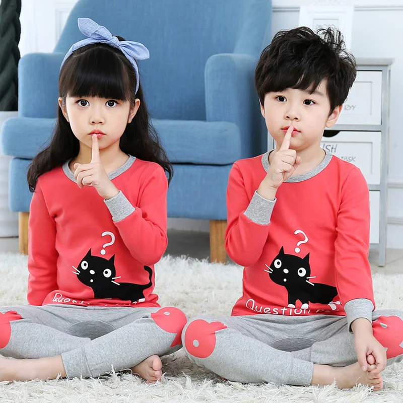 

Winter 2018 children pajamas set kids baby girls cartoon casual clothing costume Long sleeve children sleepwear pajamas sets