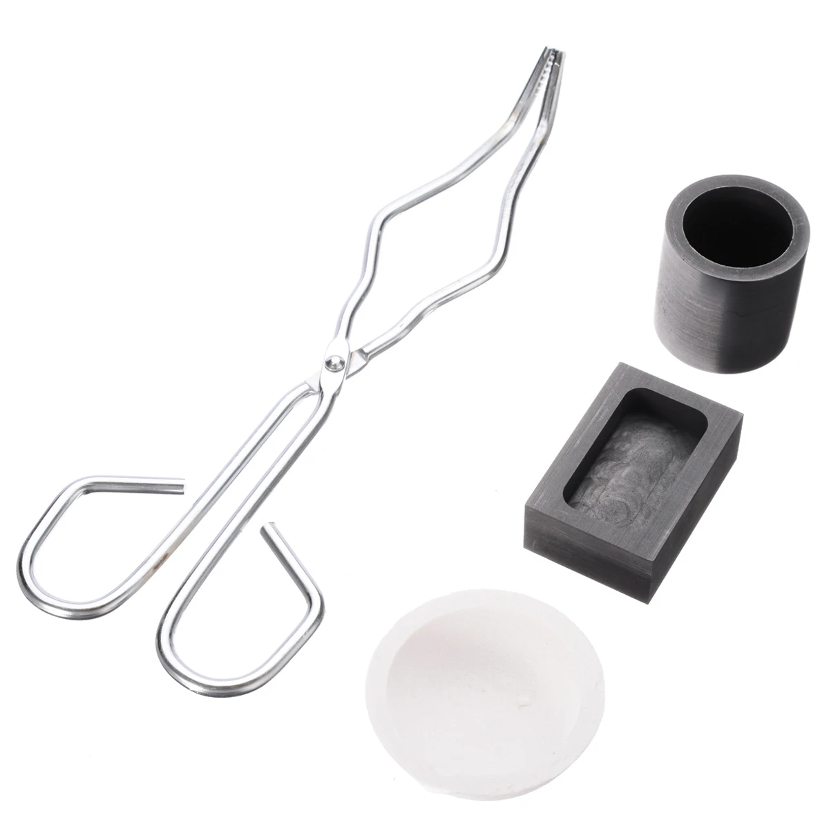 16OZ Gold Graphite Crucible Cup + Tongs + 1 Melting Bowl + Ingot Mold Casting Casting Tool Set for Jewelry Casting Supplies