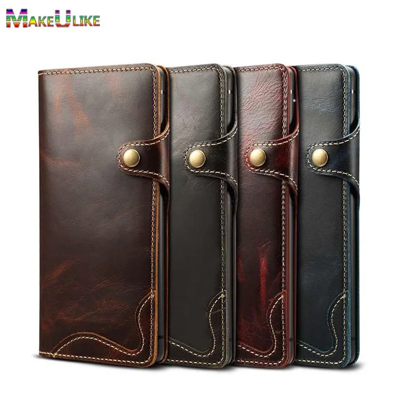 

Genuine Leather Wallet Case for Samsung Galaxy Note 9 8 Flip Cover Oil Grain Phone Bag Case for Samsung Note9 Note8 Cover