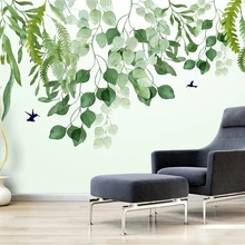 Beibehang современные скандинавские обои маленькие свежие зеленые акварельные листья ручная роспись HD фон papel де parede 3d обои