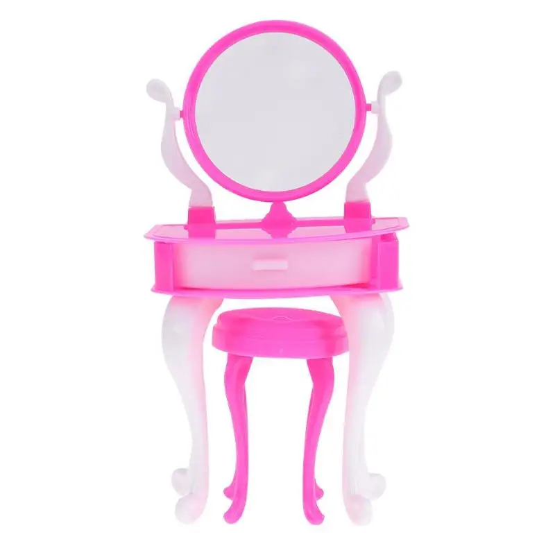 

Dollhouse Furniture Miniature Dresser Chair Set Girls Cosmetics Toy Children Play House Bedroom Toy for Barbie Doll Accessories