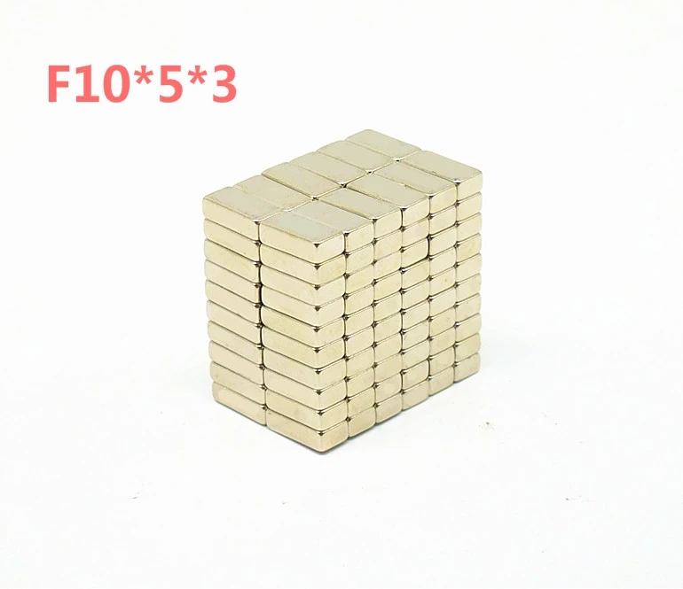 

50pcs/Pack Super Powerful Strong Rare Earth Block NdFeB Magnet Neodymium N35 Magnets F10x5x3mm--free shipping