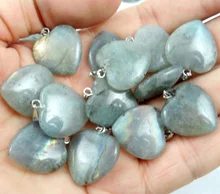 Natural stone Turquoises labradorite Quartz crystal tiger eye Opal heart Pendant for diy Jewelry making earring necklace 24pcs