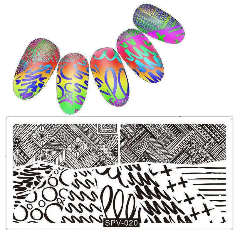 SPV штамповки для ногтей пластины кружева цветок животный узор ногтей штамп штамповка шаблон и форма для ногтей трафаретные гвозди инструмент - Цвет: SPV20