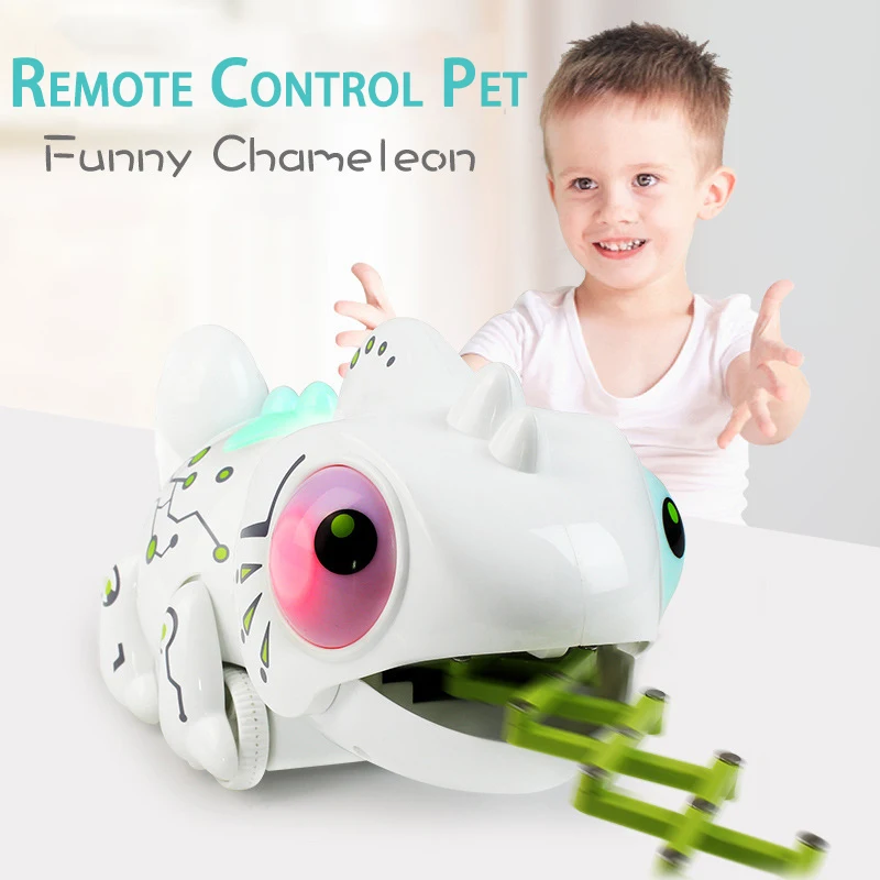 

1 PC Creative Remote Control Chameleon Model RC Electric Pet Lizard Animal Robot Lighting Children's Educational Toys For Kids