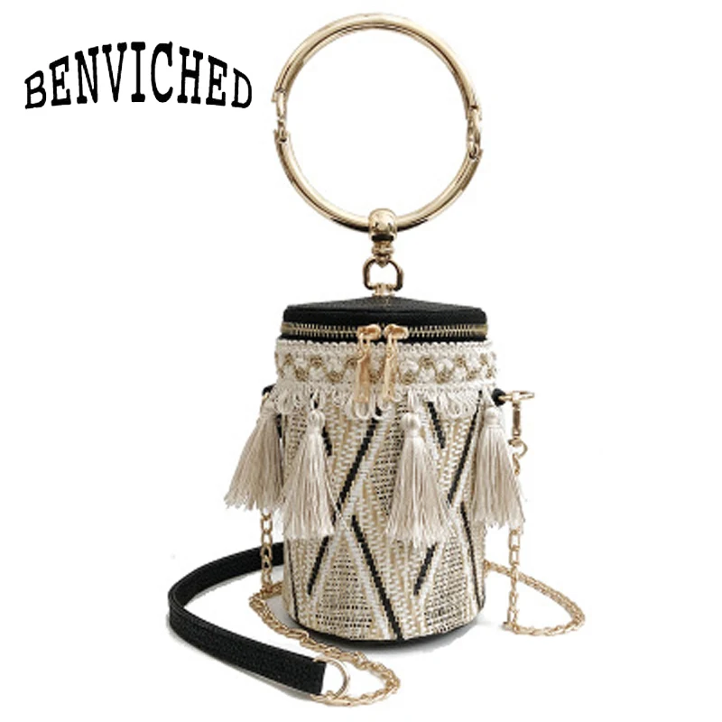

BENVICHED 2019 new fringed bucket bag Korean women fashion crossbody portable personality shoulder bag c027