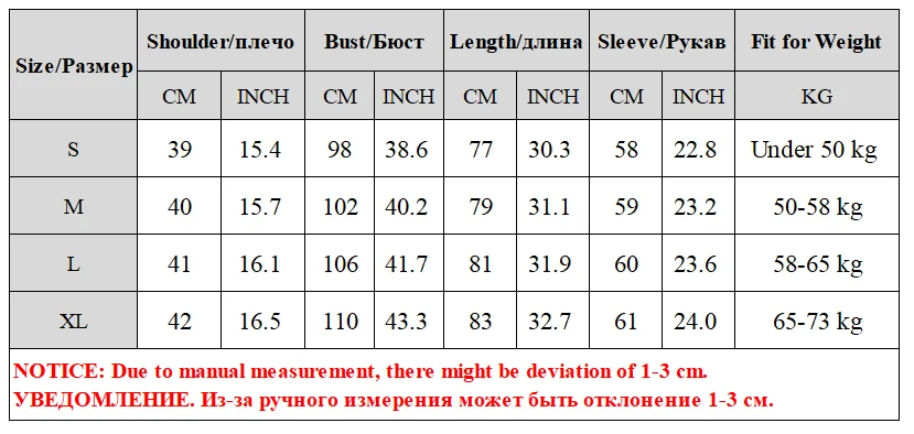 SIZE CHART