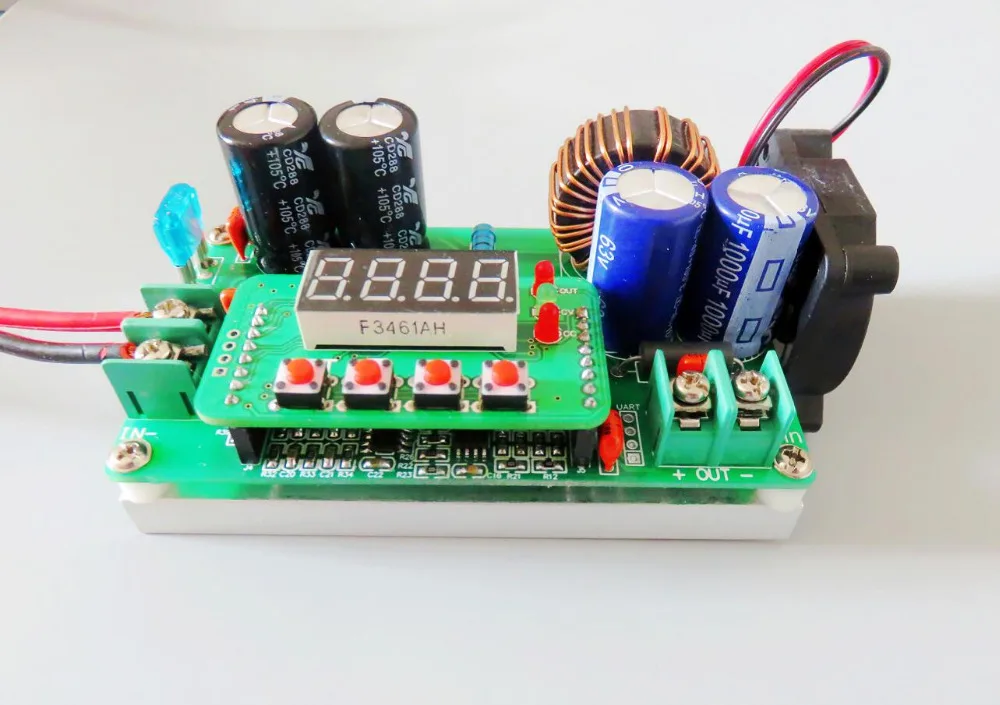 Цифровой Управление блок питания с источником питания от постоянного тока, 6 V-65 V до 0-60 v 8A регулируемый Бак регулируемый Постоянное напряжение постоянного тока Ёмкость метр