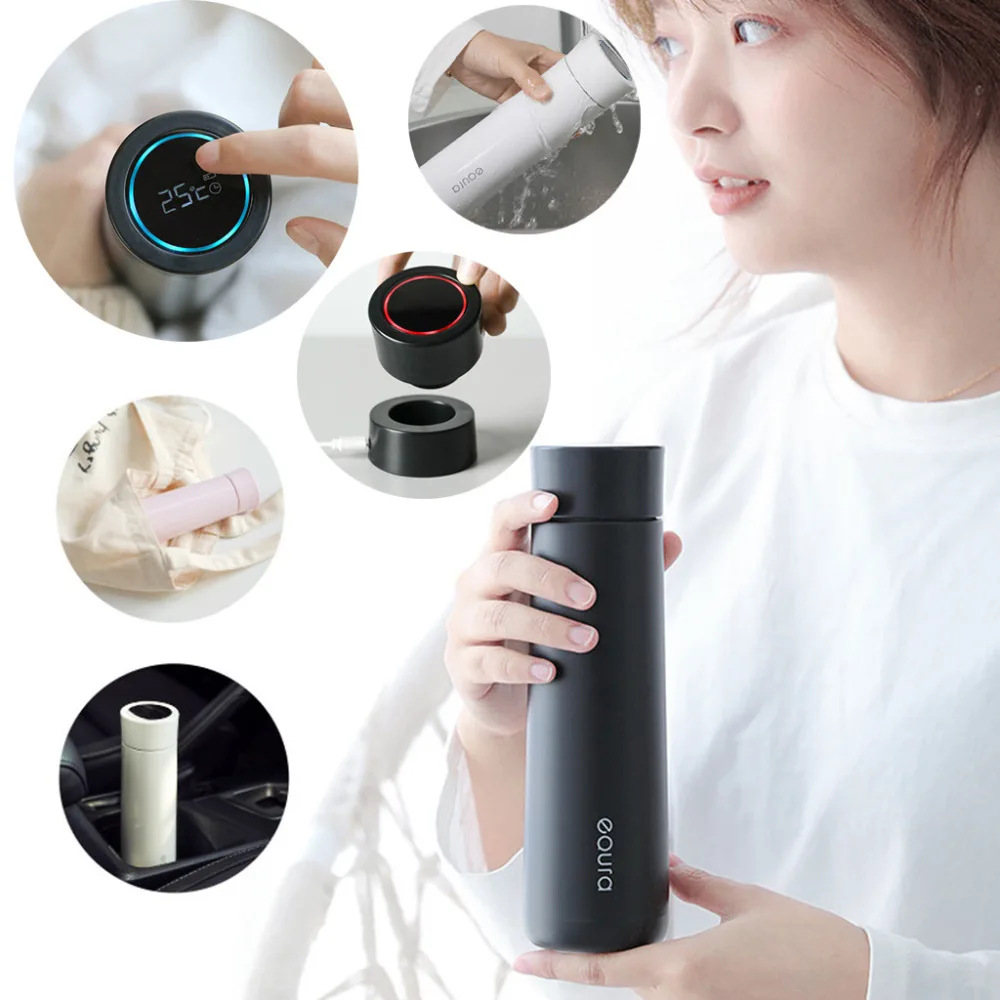 LED Digital Smart Vacuum Mug Thermos Stainless Steel Hot Water Bottle