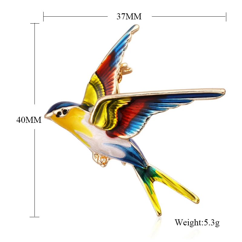 MAIKALE, эмаль, ласточка, птица, брошь на булавке, цветные броши в виде животных для женщин, детей, шарф, костюм, лацканы, подвесные аксессуары для сумок, подарки