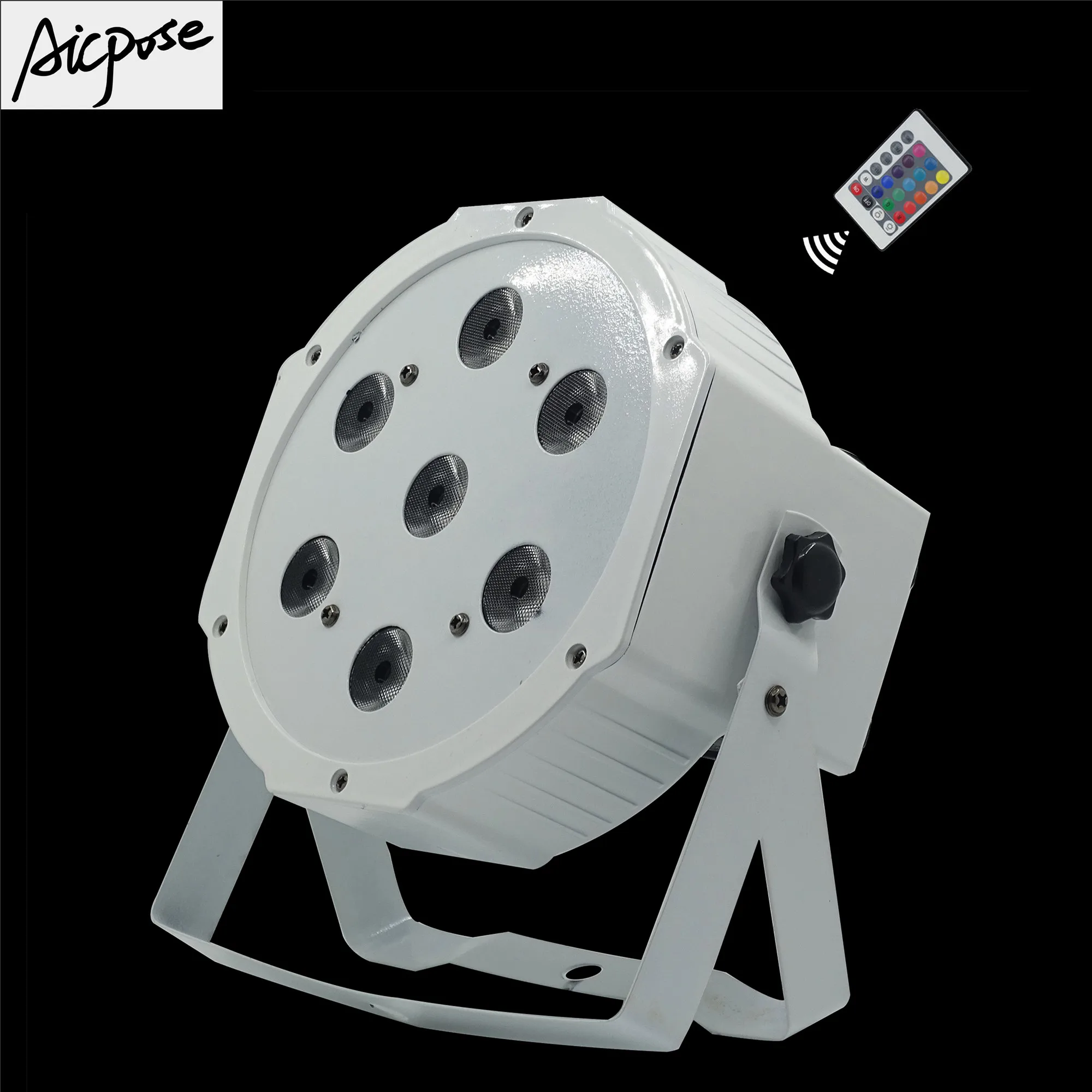 

White remote control par light 7x12W led light RGBW 4in1 flat led dmx512 disco professional stage dj equipment