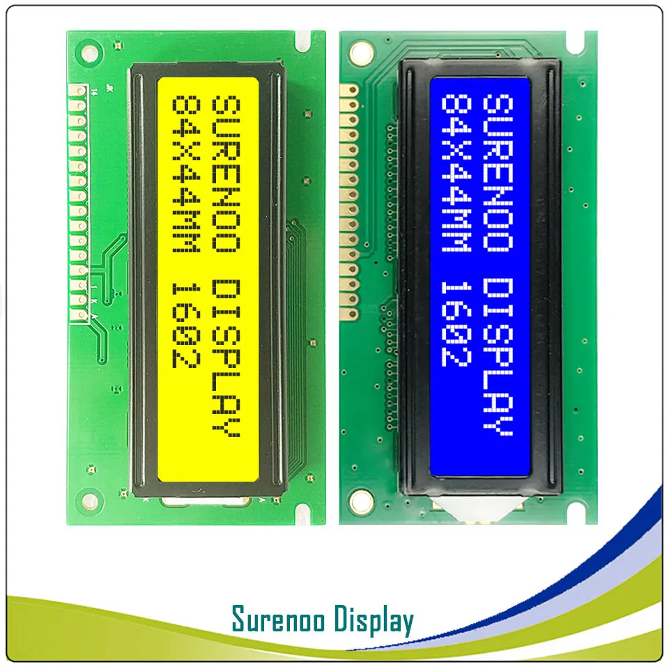 

PCB Size: 84*44MM 162 1602 16X2 Character Blue LCD Module Display Screen LCM Bulid-in SPLC780D wth Backlight