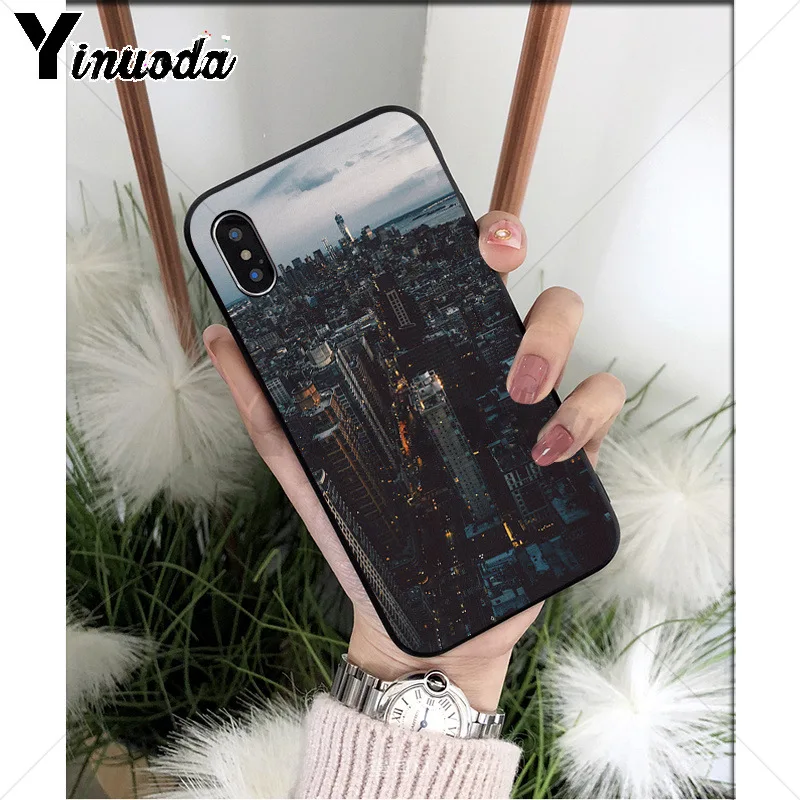 Yinuoda Нью-Йорк ТПУ Мягкий силиконовый чехол для телефона iPhone 6S 6plus 7 7plus 8 8Plus X Xs MAX 5 5S XR