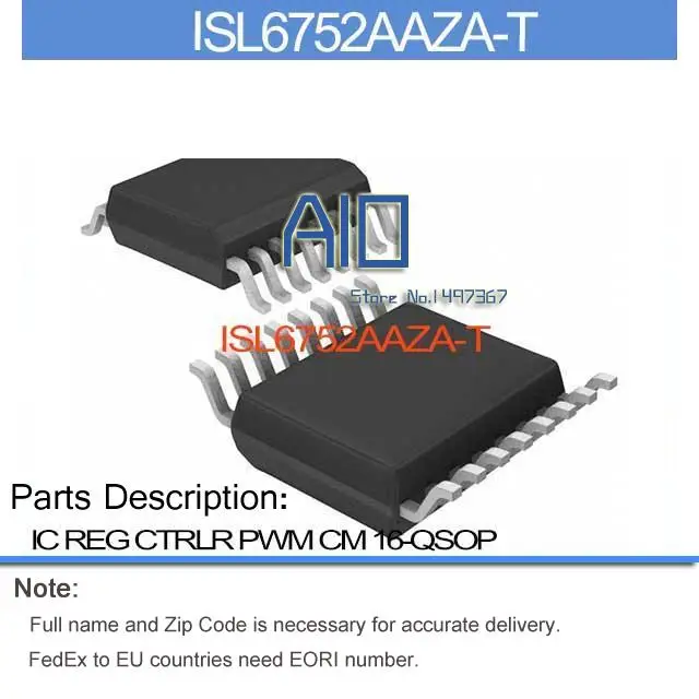 ISL6752AAZA-T-IC-REG-CTRLR-PWM-16-QSOP-ISL6752AAZA-6752-ISL6752A-6752A ...