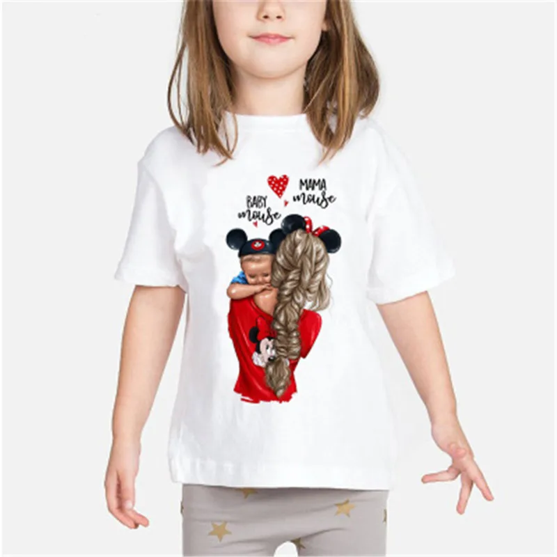 

Super Mom Baby Girls T Shirt Printed T-Shirts Mommy's Love daughter Girls Clothes Kids White Clothing Child Tops