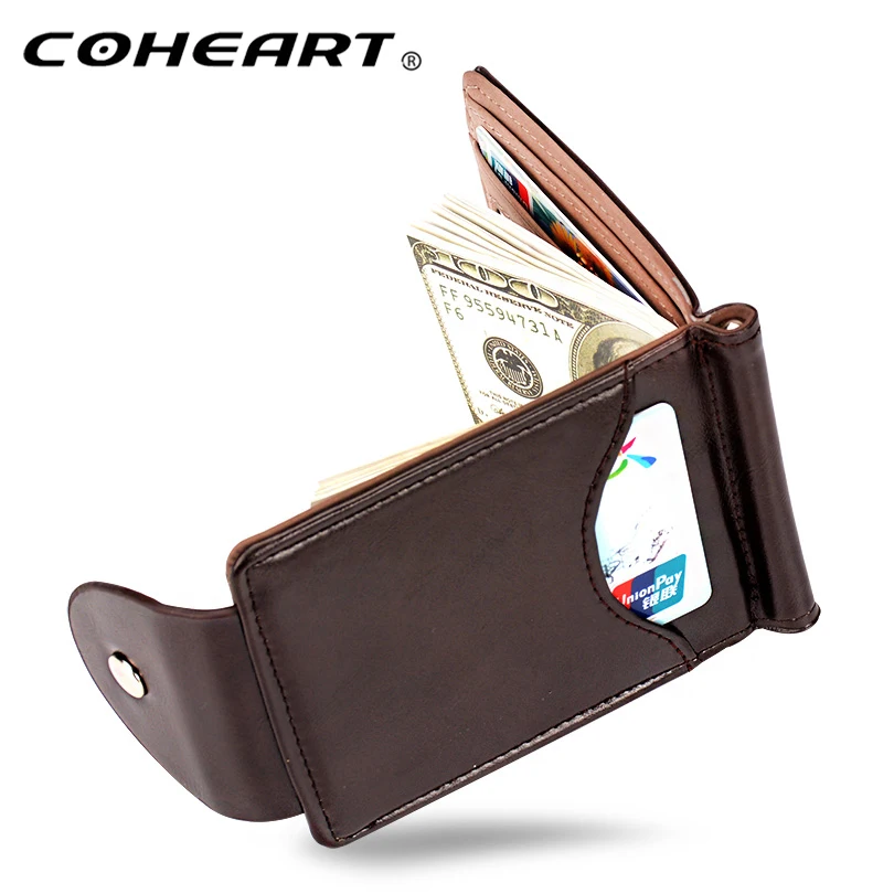 

Wallet Men Leather Money Clip Powerful Top Quality Leather Men Wallets Purse Thin Male clutch Hasp Holder HOT Sale !!